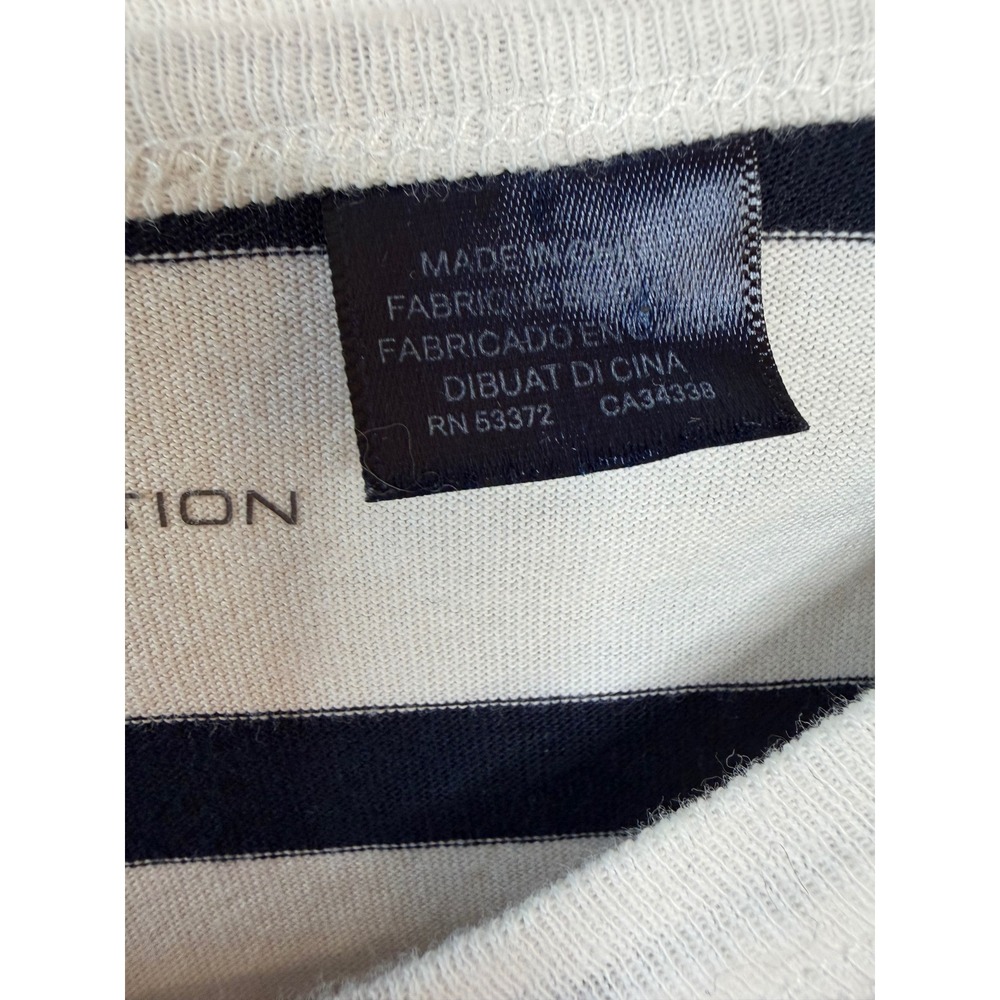 French Connection Womens Striped Padded Shoulder Sleeveless Cotton Top Medium - Picture 4 of 6